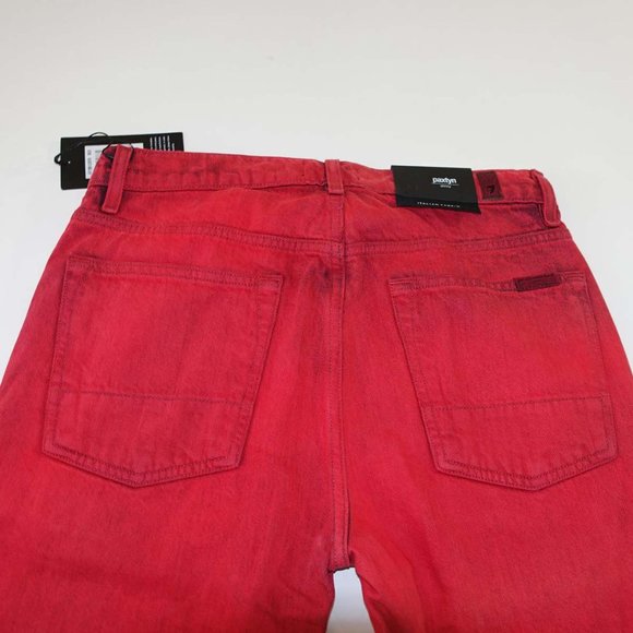 7 For All Mankind Men's Paxtyn Skinny Jeans Size 32 x 33 NWT Red Mid Rise Denim - Picture 5 of 9